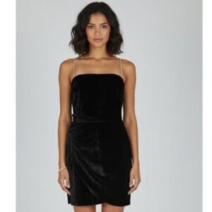 REVOLVE - House of Harlow 1960 - Mini Dress rhinestone Straps Velvet